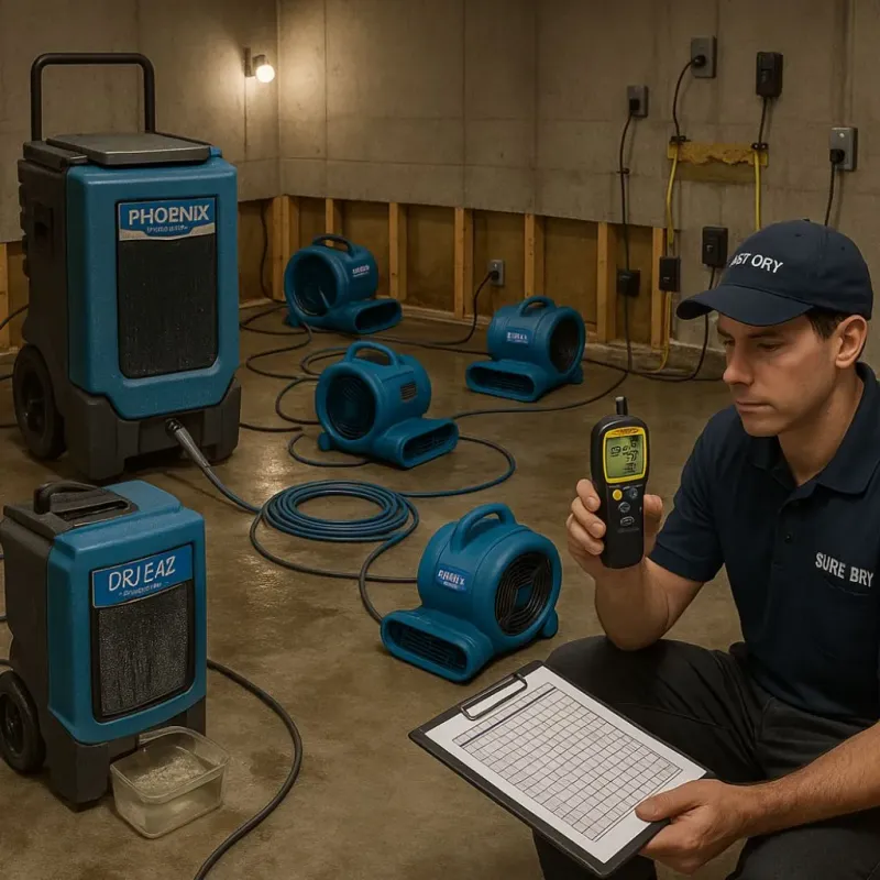 Structural Drying and Dehumidification process in Lake Barrington, IL